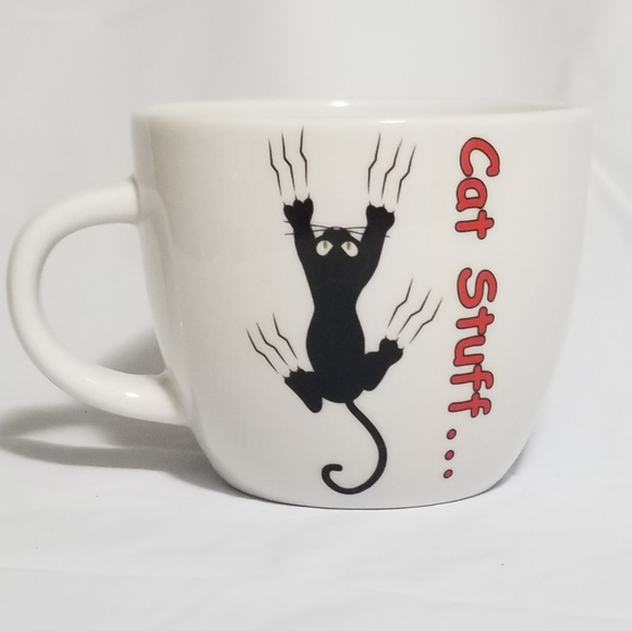 Cat Stuff Sliding Cat on 17oz Stoneware Avesta Project 62 Custom Graphic Mug - Picture 1 of 4